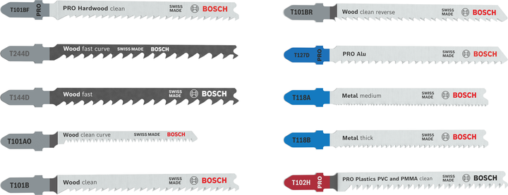 Bosch universaalsete tikksae terade komplekt, 10 tk.